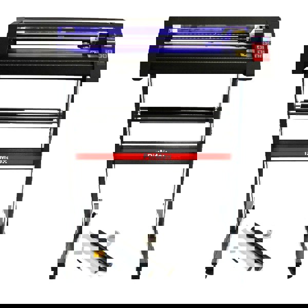 Vinyl Cutter LED 720mm with a sleek black design, includes Signcut Pro software and weeding kit, ideal for precise cutting