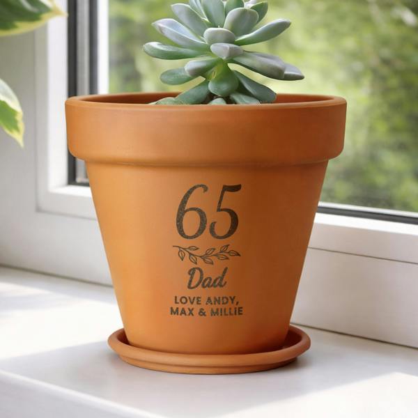 Abode Home & Gifts Personalised Big Age Terracotta Plant Pot