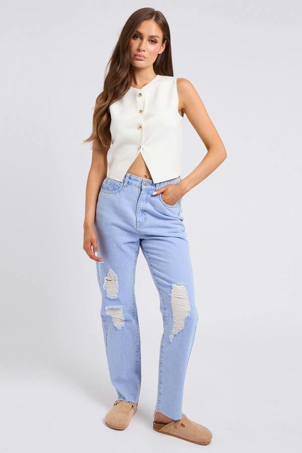 Urban Bliss Juni Ripped Mom Jeans