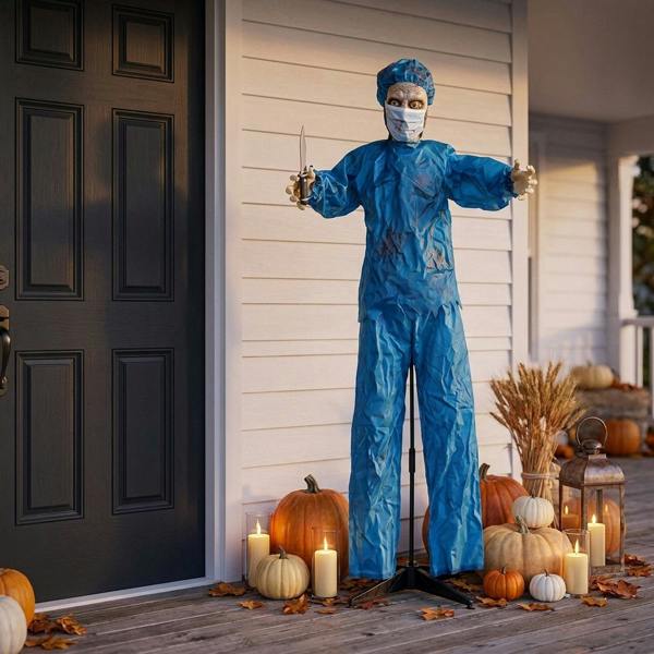 Garden Greatness Animated Standing Zombie Doctor Halloween