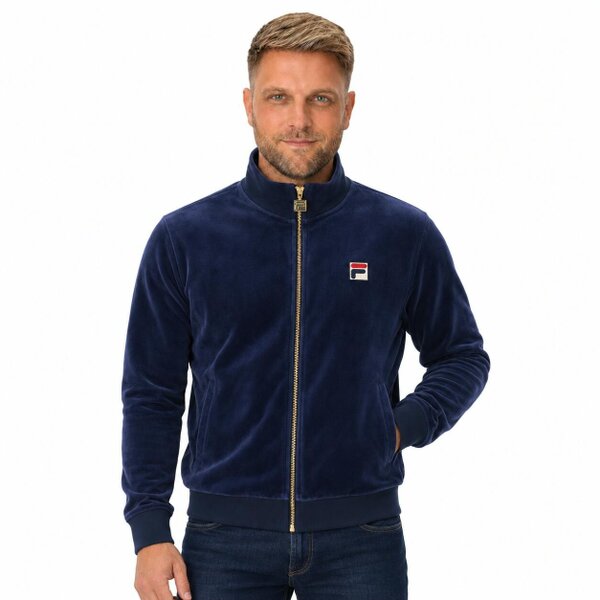 Fila Nero 2 Velour Track Top Jacket Fila Navy