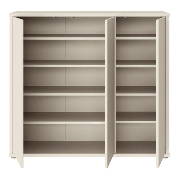 Furniture To Go Alice Springs Shoe Cabinet with 3 Doors Push-to-Open in Sand