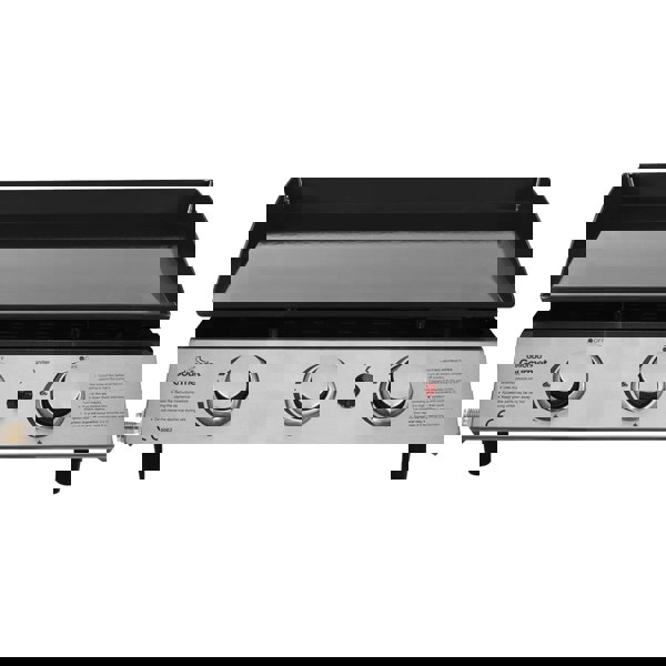 3 Burner Portable Flat Top Plancha Grill - Stainless Steel Smash Burger Camping