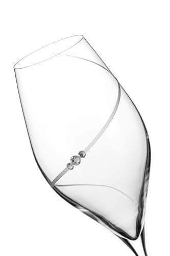 Diamante Swarovski Prosecco Glasses Pair - 'Silhouette' Pair