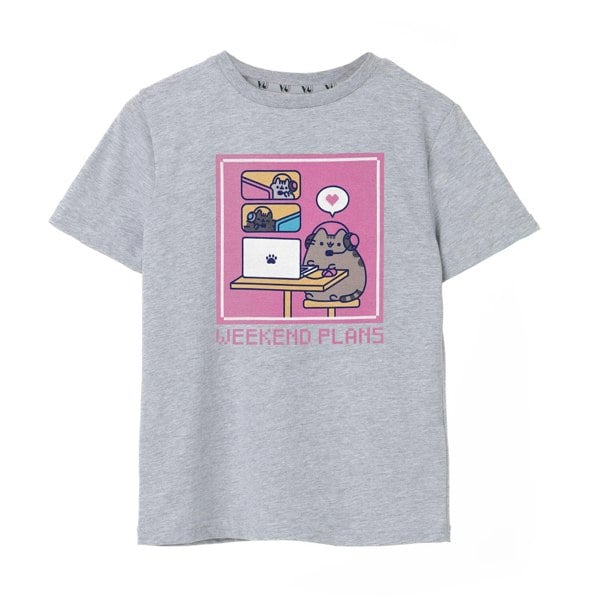 Pusheen Girls Weekend Plans Short-Sleeved T-Shirt - Grey Marl