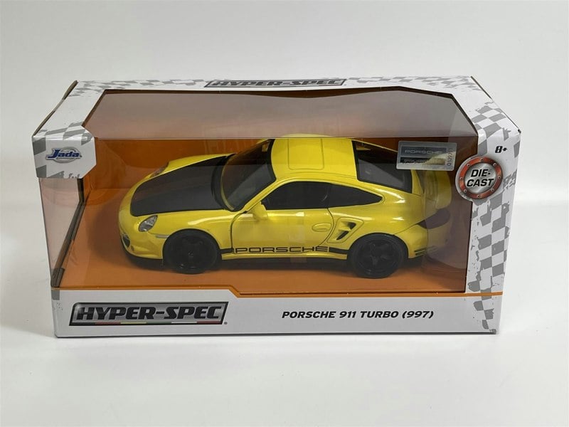 Jada Porsche Hyperspec 911 Turbo 997 2007 Yellow 1:24 Scale Jada 35493