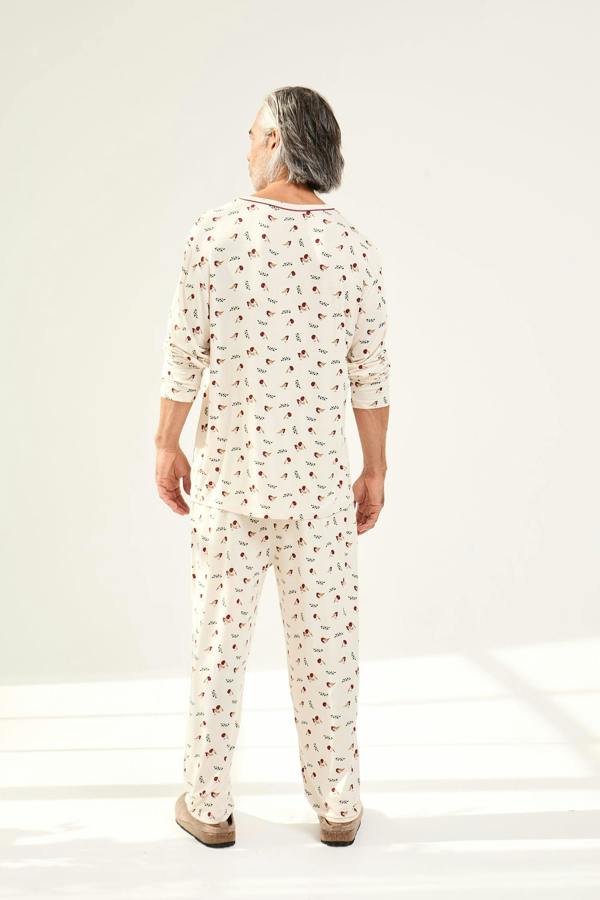 Pretty You London Mister You Bamboo Novelty Pyjama Set in Robin Print