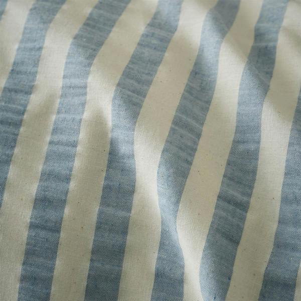 Pineapple Elephant Cotton Rich Woven Stripe Blue Duvet Cover Set