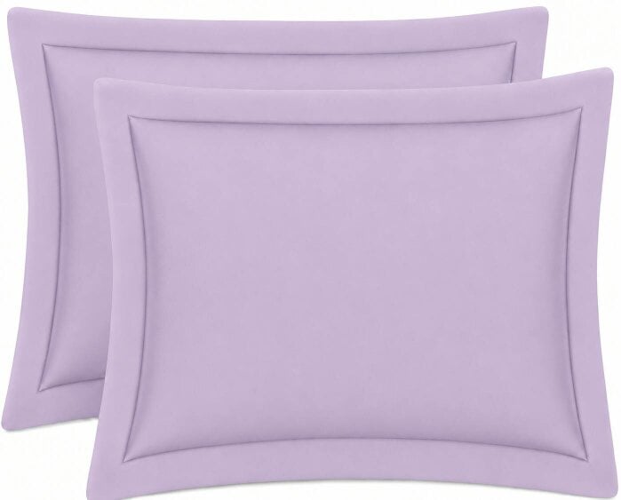 Night Zone 200 Thread Count Egyptian Cotton Pillowcases Pair – Hotel Quality Bed Linen - Lilac - Oxford Pillow Cases