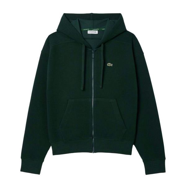 Lacoste Womens/Ladies Piqué Full Zip Hoodie - Green - 