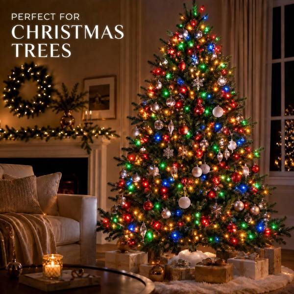 Multicolour Fairy String Lights with 8 Modes, Mains Power, Memory and Auto Timer, Green Cable, 300 to 1000 LED Options image 8