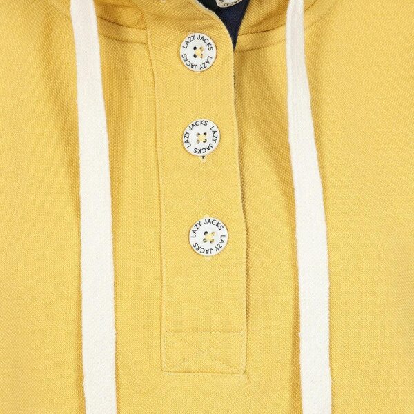 Lazy Jacks LJ301 - Pique Button Neck Sweatshirt - Lemon