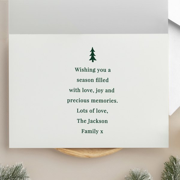 Personalised Memento Company Personalised Photo Upload Pack of 10 Green Christmas Cards