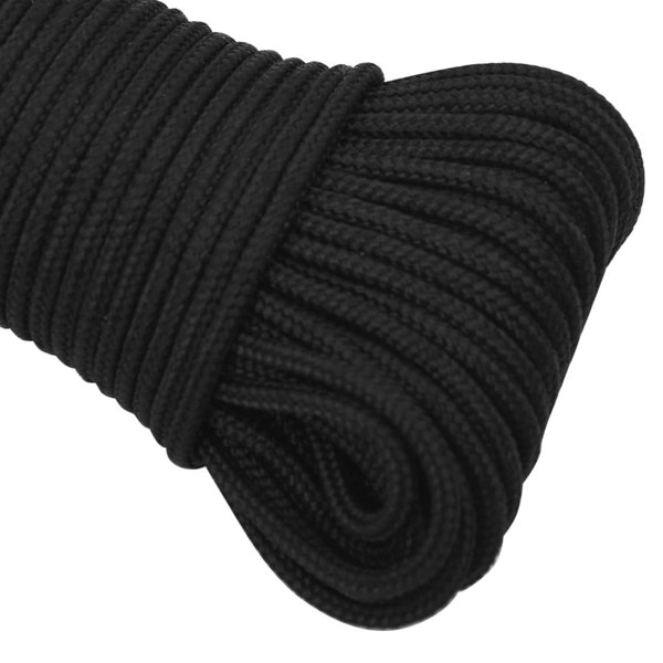 Berkfield Boat Rope Full Black 4 mm 250 m Polypropylene