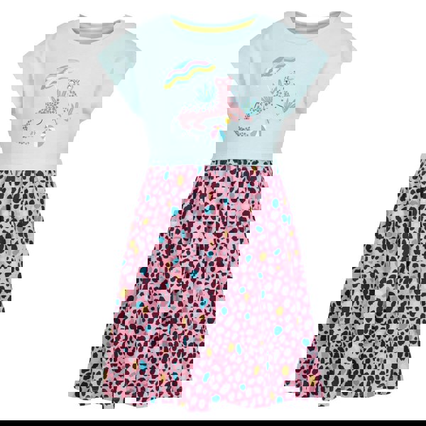 Mountain Warehouse Girls Poppy Leopard Print Organic Cotton Dress - Light Blue