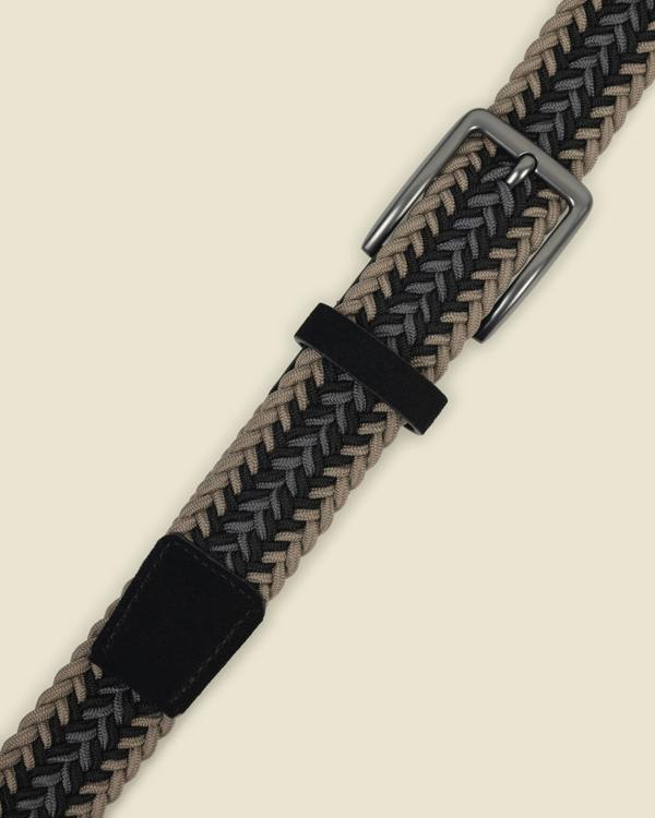 Larsson & Co Lunde - Multi-Coloured Wide Striped Braided Elastic Stretch Belt