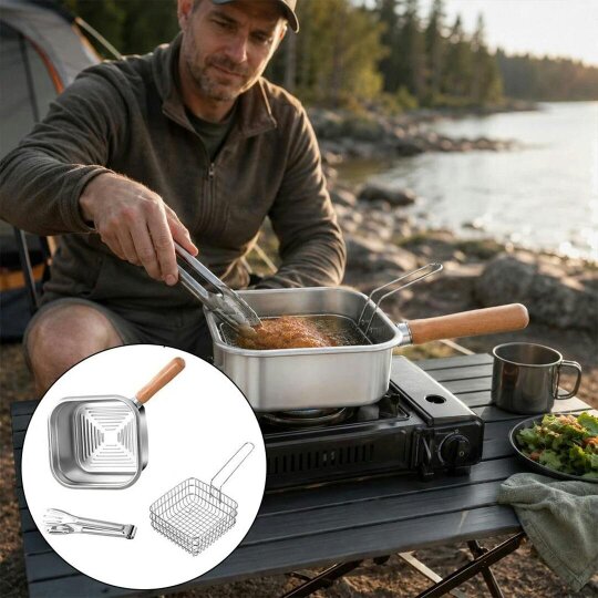Havendro Stainless Steel Chip Pan Deep Cook Fryer Pot Frying Basket Kitchen Cookware