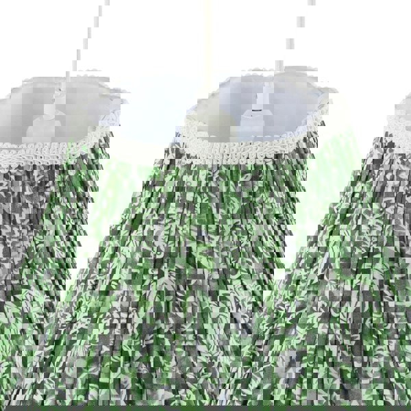 Emerald Green and White Floral Victorian Lamp Shade with Embroidery Image 4