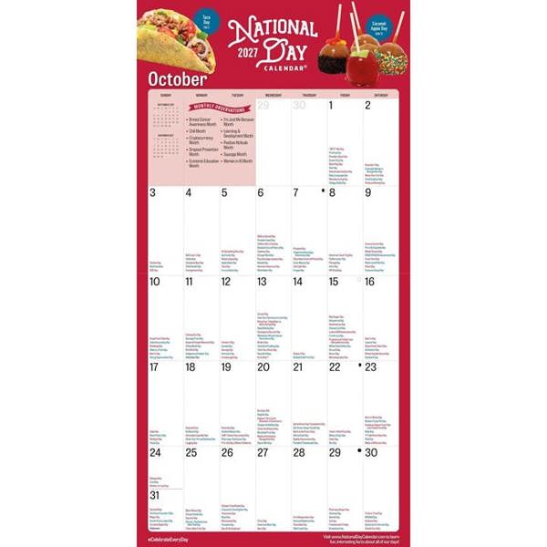 National Day, Celebrate Every Day Calendar 2027, Wall Calendars, Month To View, History & Literature, Gift