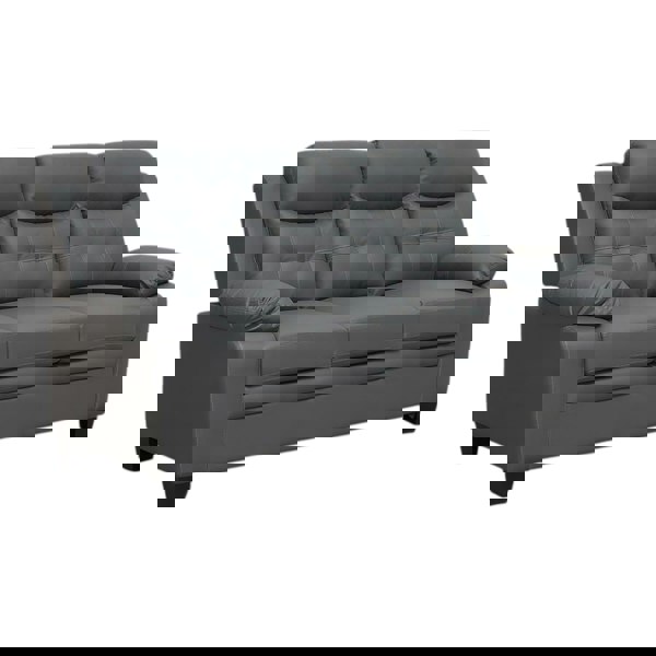 SQUAREBOXX Aura Leather 3+2 Seater Sofa in Grey