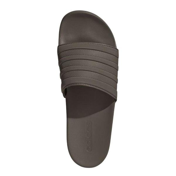 Adidas Mens Adilette Comfort 3 Stripes Flat Slides - Olive Strata - 