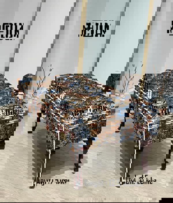 PREMIUM STAINED GLASS FOOTSTOOL | POUFFE FOOTSTOOL TABLE - ISTOOLS