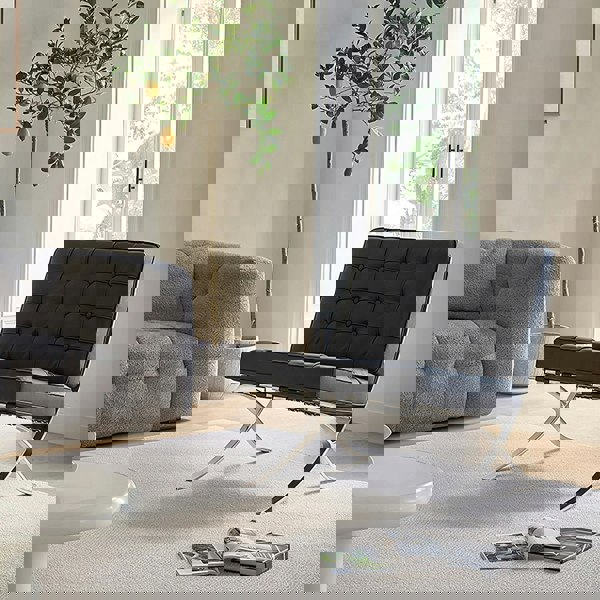 Rit Concept Barcelona Chair And Stool, Real Leather