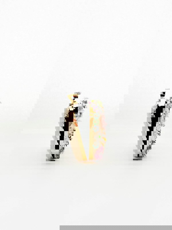 SVNX Floral Applique Clutch Bag in Cream