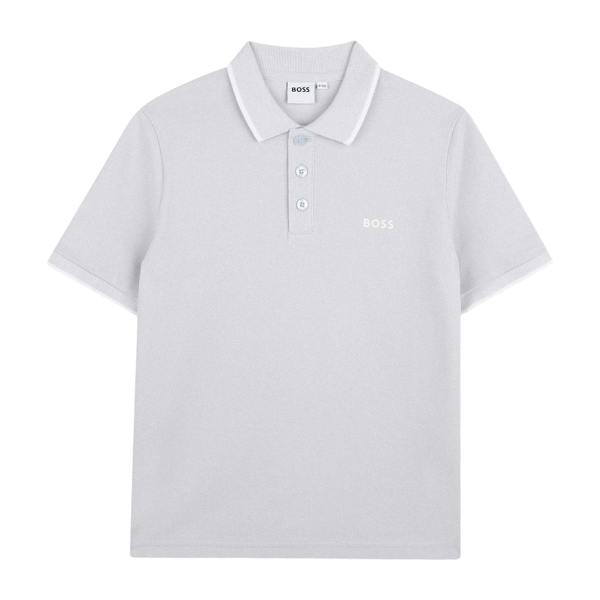 Boss Childrens/Kids Contrast Tipped Short-Sleeved Polo Shirt - Pale Blue - 