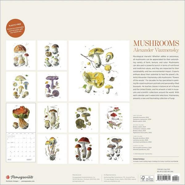 Alexandar Viazmensky, Mushrooms Calendar 2027, Wall Calendars, Month To View, Natural World, Gift