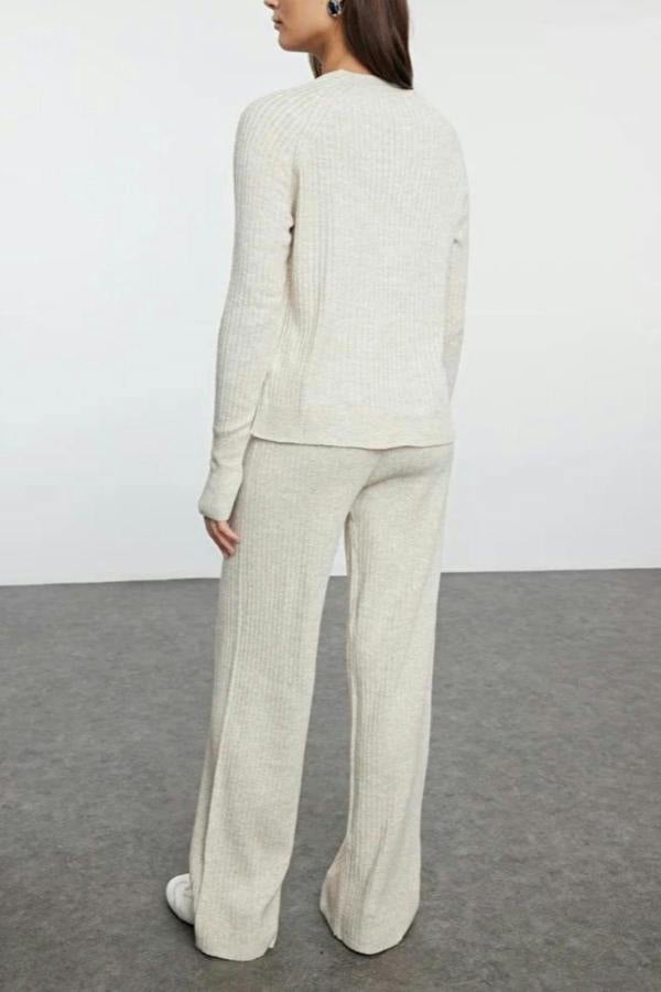 WOVCOR 2-Piece Basic Knit Set with Finger Detail