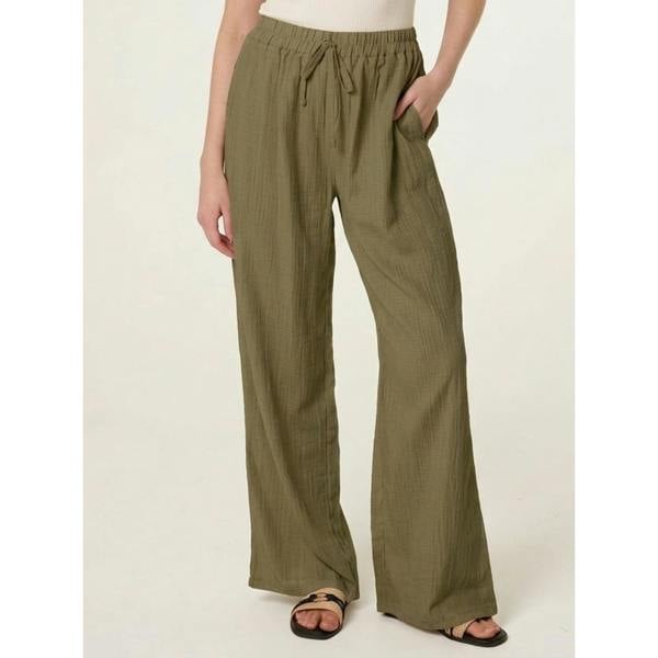 Blue Vanilla Drawstring Wide Leg Trousers