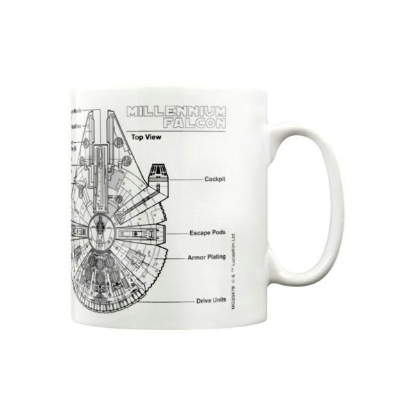 Star Wars Millennium Falcon Sketch Mug - White/Black