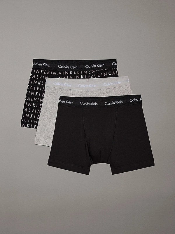 Calvin Klein COTTON STRETCH 3 Pack Mens Trunks Black Multi