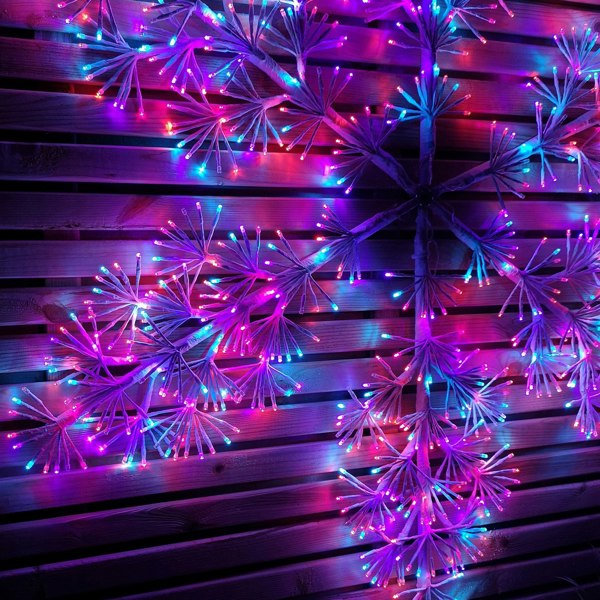 Samuel Alexander 1.2m Twinkling Starburst Snowflake Christmas decoration with 960 Rainbow LEDs