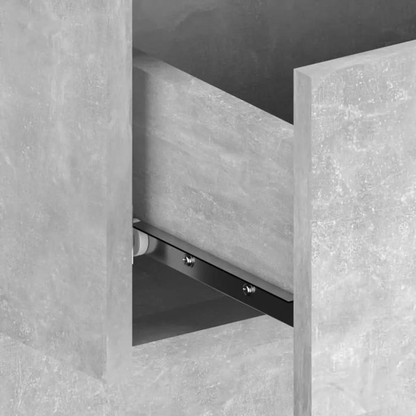 Berkfield Bed Headboard with Cabinets Concrete Grey Engineered Wood