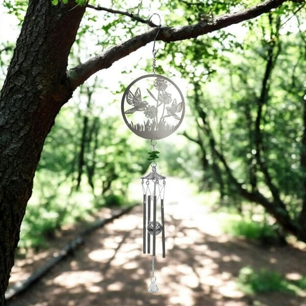 EDH Door Hardware Bird Stainless Steel Hanging Wind Chime, Outdoor Garden Décor,Soothing Wind Bell with Nature-Inspired Design
