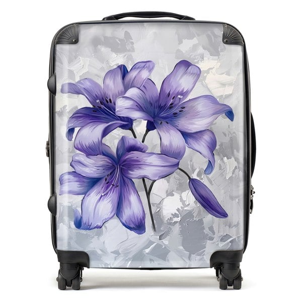 Warren Reed Purple Lilies Suitcase