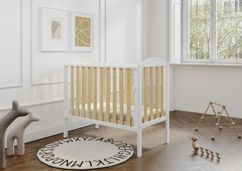 Viculii Waffi Space Saver Cot White/Natural