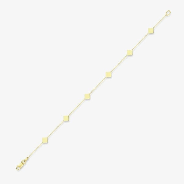 T. H. Baker 9ct Yellow Gold Multi Diamond Shape Disc Bracelet 111125147612