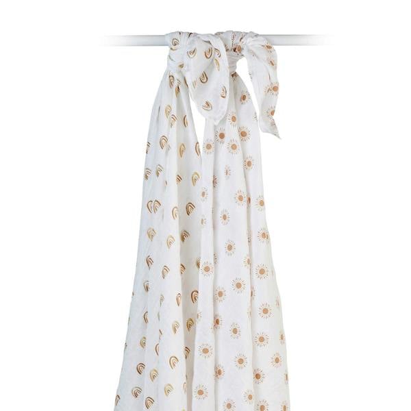 Lulujo - Cotton Swaddle - Rainbow & Suns 2 Pack