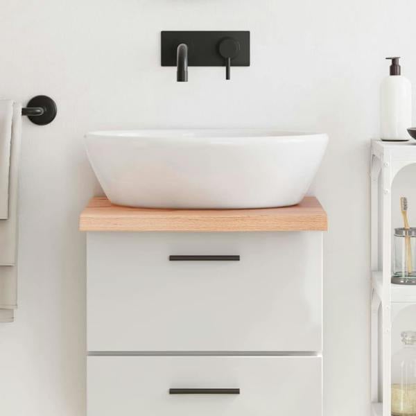 Berkfield Bathroom Countertop Light Brown 40x60x4 cm Treated Solid Wood