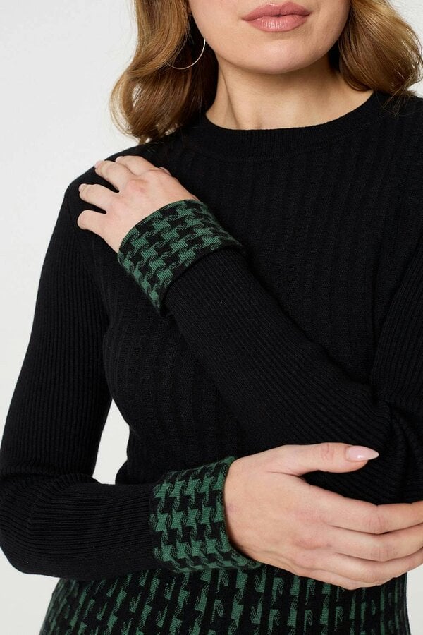 Izabel London Printed Colour Block Knit Dress