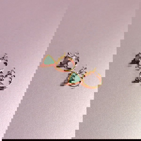 Aqua Gem Hoop Earrings