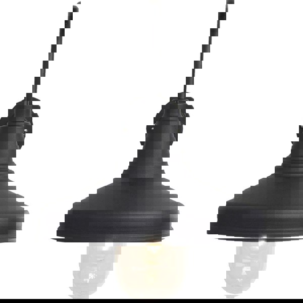 Non Automatic Outdoor Wall Light - Textured Black & Glass Shade - IP44 Rated