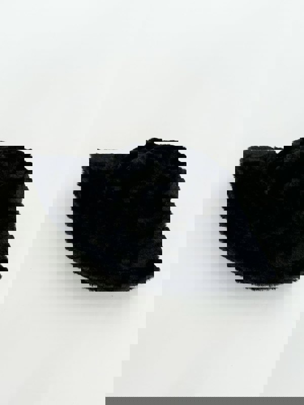 SVNX Soft Plush Black Bucket Hat