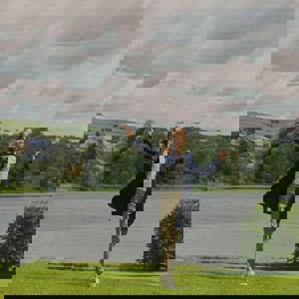 Earth Squared Pastel Block Check Ladies Scarf