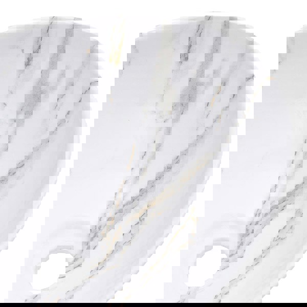 41.5cm W x 13.5cm D White Oval Marble Vessel Bathroom Sink Bathroom Sinks Living and Home