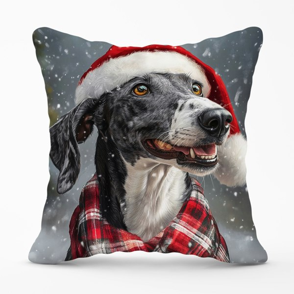 Warren Reed Christmas Greyhound Cushion