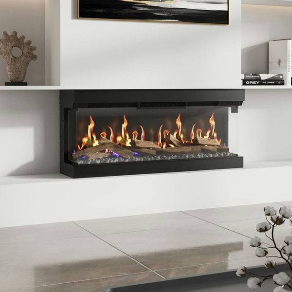 40/50/60/70inch 3-Sided Panoramic Smart Electric Fireplace with Customizable Flame & Heating Control Living and Home 40 inch Version A (12 Flame Colours)